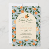 Invitation Petite Douce Orange Fête de Naissance de Bébé Citr (Devant)