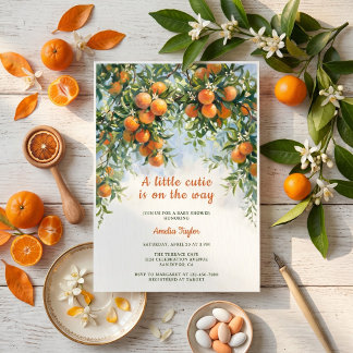 Invitation Petite Douceur Citronnée Fête Prénatale de Bébé Fl