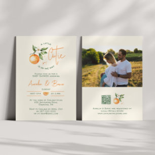 Invitation Petite Douceur Citrus Couple Photo Baby Shower