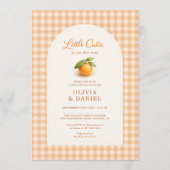 Invitation Petite Douceur Orange Gingham Tout en Un Baby Show (Devant)