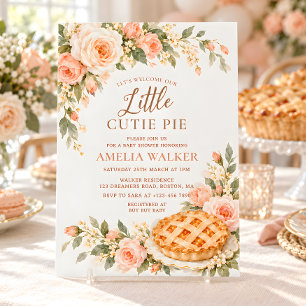 Invitation Petite Douceur Péché Fleur Bébé Shower