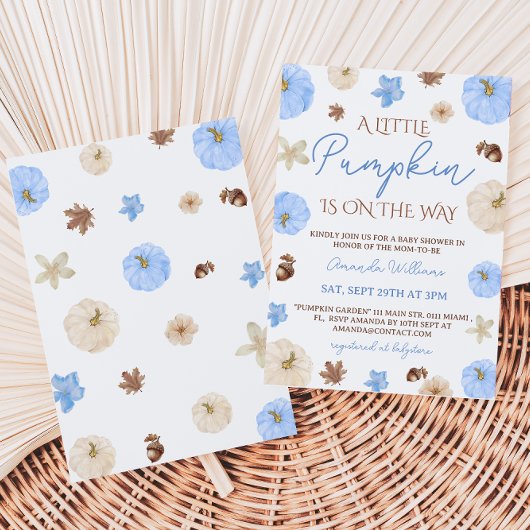 Invitation petite douche bébé citrouille