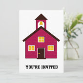 Invitation Petite école rouge invitée (Debout devant)