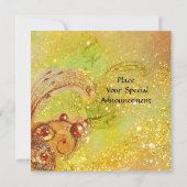 Invitation PETITE ELF DE CHAMPIGNONS, rose jaune bleu étincel (Dos)