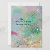 Invitation PETITE ELF DE CHAMPIGNONS, rose jaune bleu étincel (Dos)