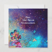 Invitation PETITE ELF DE CHAMPIGNONS, rose jaune bleu étincel (Dos)