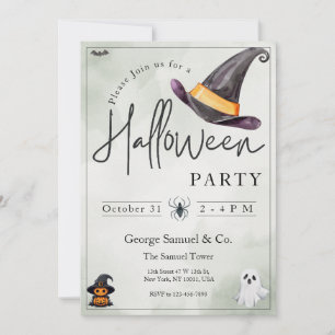 Invitation Petite entreprise Minimaliste Halloween Bureau Par