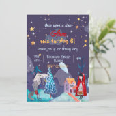 Invitation Petite équitation rouge hotte Anniversaire Invitat (Debout devant)