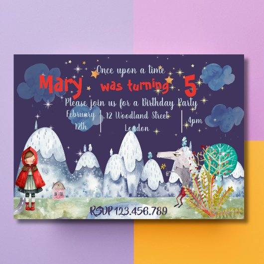 Invitation Petite équitation rouge hotte Anniversaire Invitat