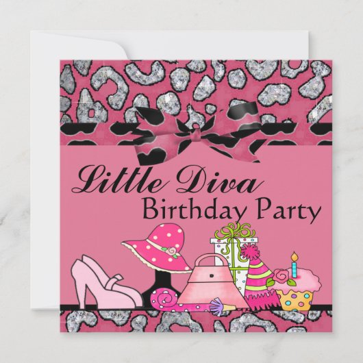 Invitation Petite étincelle de fête d'anniversaire de diva (Devant)