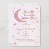 Invitation Petite étoile rose parties scintillant bébé douche (Devant)