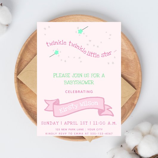 Invitation Petite étoile scintillante | Babyshower