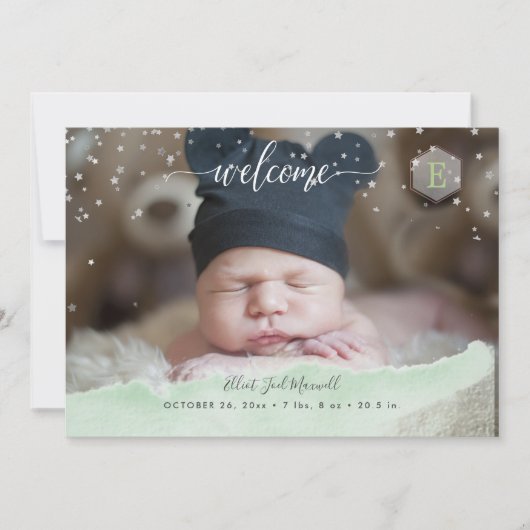 Invitation Petite étoile scintillante Merci de naissance (Devant)