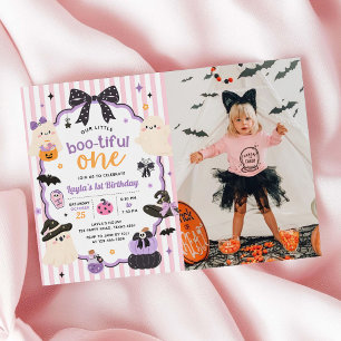 Invitation Petite fantôme mignonne Halloween 1er anniversaire