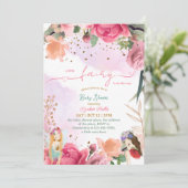 Invitation Petite Fée Baby Girl Douche (Debout devant)