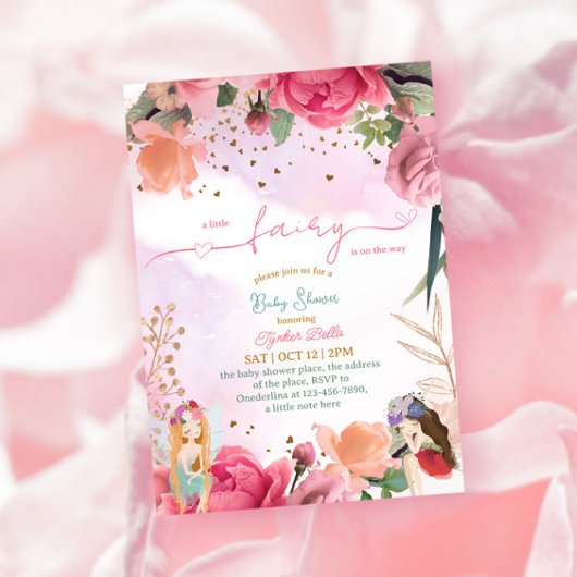Invitation Petite Fée Baby Girl Douche