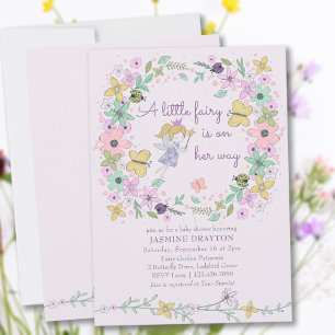Invitation Petite Fée Caprice Fille du Jardin de Fleurs Baby