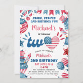 Invitation Petite Fée d'Artifice 4 Juillet 2e Fête d'Annivers (Devant)