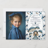 Invitation Petite Fée de champignons Aquarelle Enfants Annive (Devant)