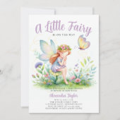 Invitation Petite Fée Enchantée Papillon bébé fille Douche (Devant)