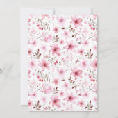 Invitation Petite Fée fille Baby shower Boho Pink Flower (Dos)