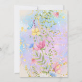 Invitation Petite fée Fleur sauvage magique fille 1er anniver (Dos)