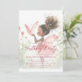 Invitation Petite Fée Noire Ballerine Fête d'anniversaire (Debout devant)