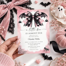 Petite Fée Rose Noir Nœud Papillon Baby Shower
