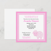 Invitation Petite ferme de moutons roses 5x5 Baby shower Invi (Devant / Derrière)