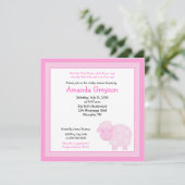 Invitation Petite ferme de moutons roses 5x5 Baby shower Invi (Debout devant)