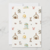 Invitation Petite ferme Nursery Animaux Baby shower garçon (Dos)