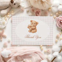 Petite Fête Baby Shower Ours en Teddy Gingham Marr
