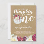 Invitation Petite fête d'anniversaire automnale Fleurs de cit (Devant)
