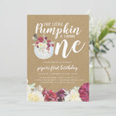 Invitation Petite fête d'anniversaire automnale Fleurs de cit (Debout devant)