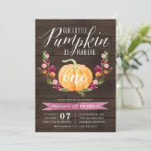 Invitation Petite fête d'anniversaire d'âge Citrouille (Debout devant)