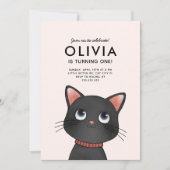 Invitation Petite fête d'anniversaire de chaton (Devant)
