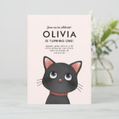 Invitation Petite fête d'anniversaire de chaton (Debout devant)