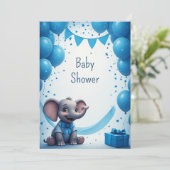 Invitation Petite fête d'anniversaire de l'éléphant 🐘 (Debout devant)