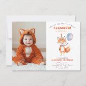 Invitation Petite fête d'anniversaire de Renard (Devant)