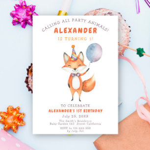 Invitation Petite fête d'anniversaire de Renard