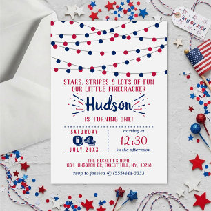 Invitation Petite Fête d'anniversaire du 4 juillet pour le 1e