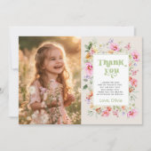 Invitation Petite fête d'anniversaire fleur sauvage photo mer (Devant)