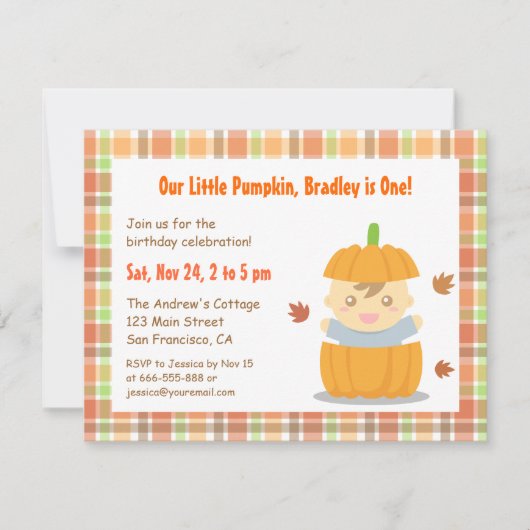 Invitation Petite fête d'anniversaire pour la première fête d (Devant)