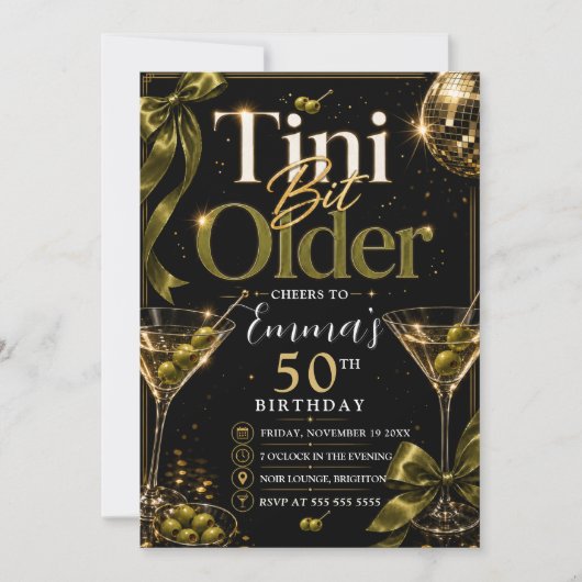 Invitation Petite Fête d'Anniversaire Un Peu Plus Âgée (Devant)