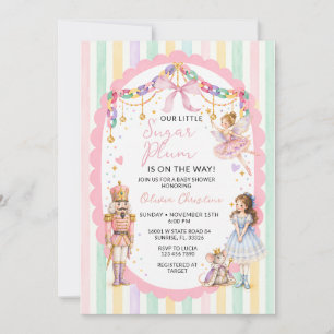 Invitation Petite Fête de Bébé aux Noisettes Pastel Casse-Noi