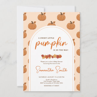 Invitation Petite Fête de Bébé Citrouille d'Automne