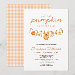 Invitation Petite Fête de Bébé Citrouille d'Automne
