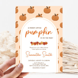 Invitation Petite Fête de Bébé Citrouille d'Automne