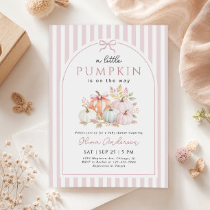 Invitation Petite Fête de Bébé d'Automne Petite Citrouille