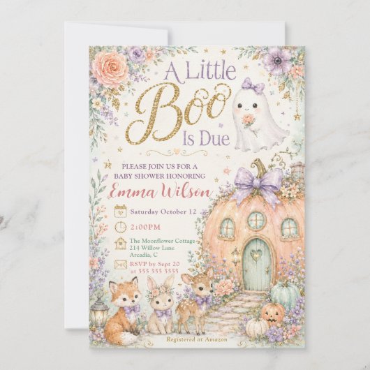 Invitation Petite Fête de Bébé en Forêt (Devant)
